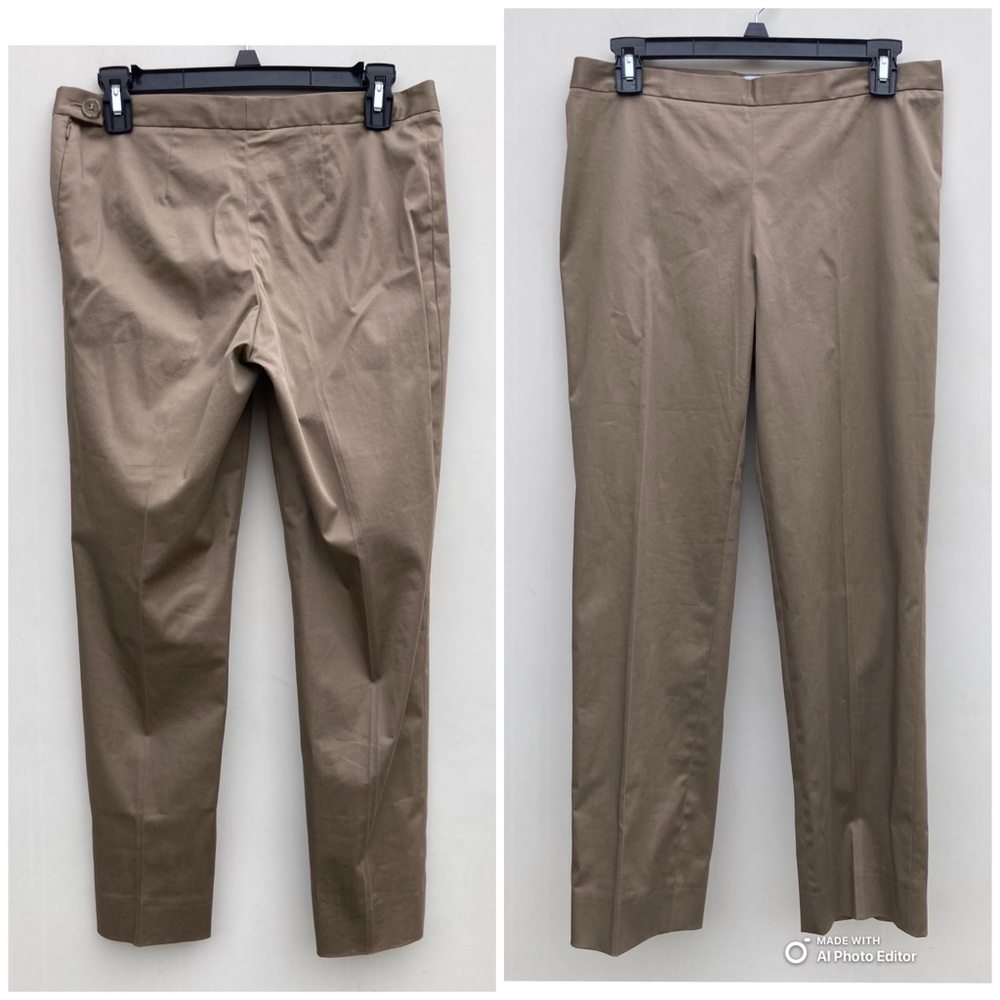 Moschino Cheap and Chic Straight Leg Crop Tan Pants Unlined Side Zipper Size 10